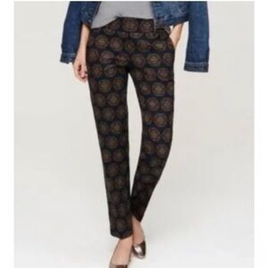 Ann Taylor Loft Marisa Pants Womens Blue Boho Abstract Casual Stretchy size 10